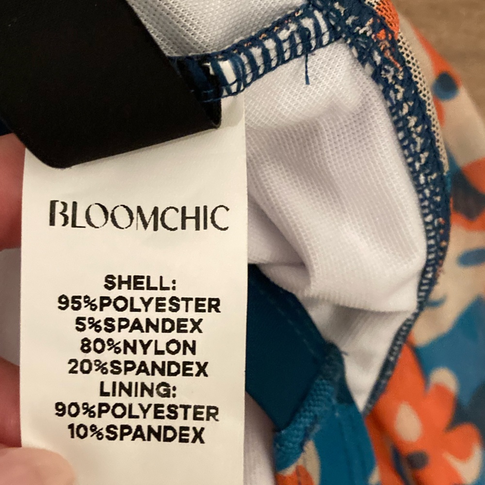 BloomChic NWT Floral Swim Dress in Teal/Coral/White Women’s Plus 26 - Picture 5 of 13